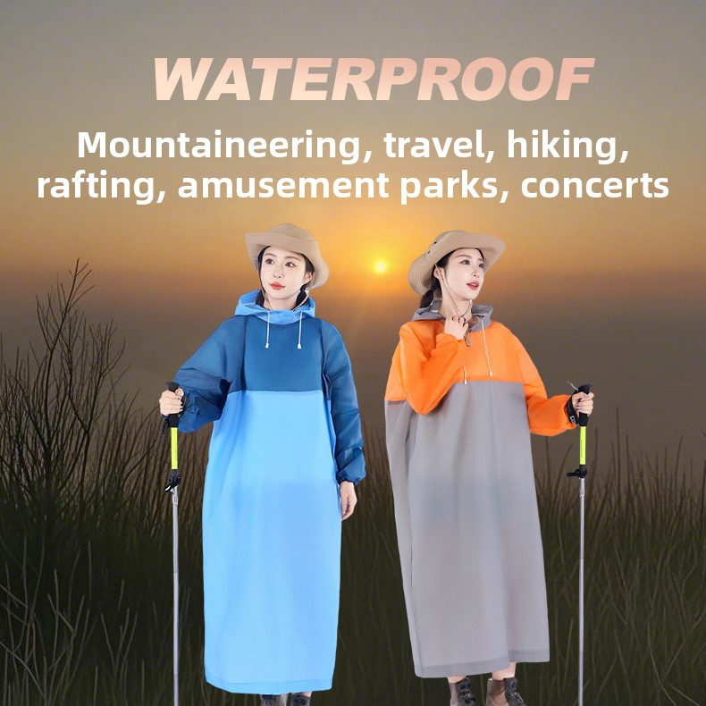Women'S Fashion Raincoat - معطف مطر أنيق وفضفاض من مادة