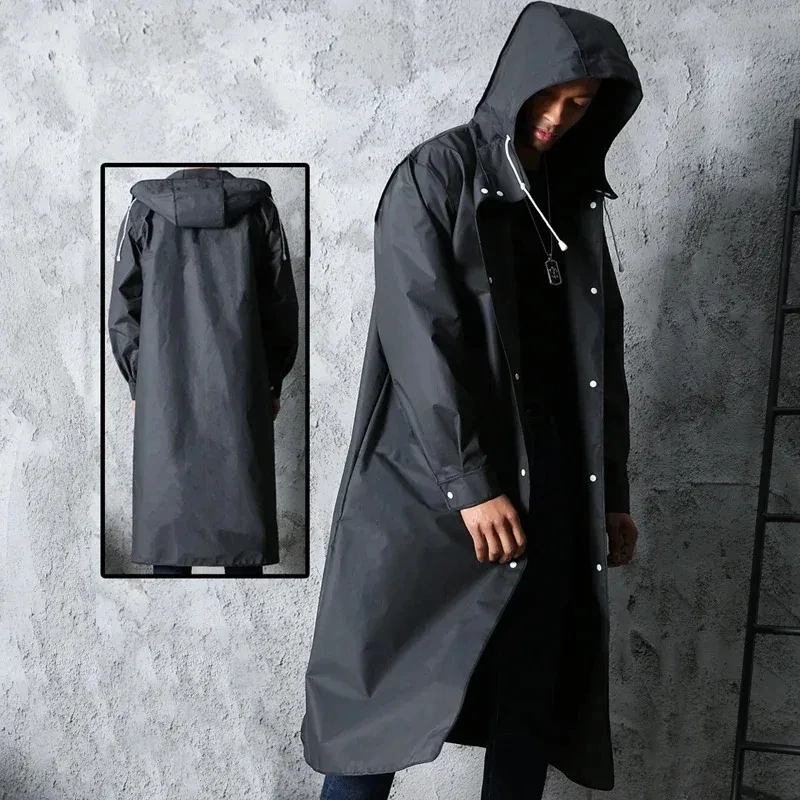 Women'S Fashion Raincoat - معطف واق من المطر طويل بغطاء