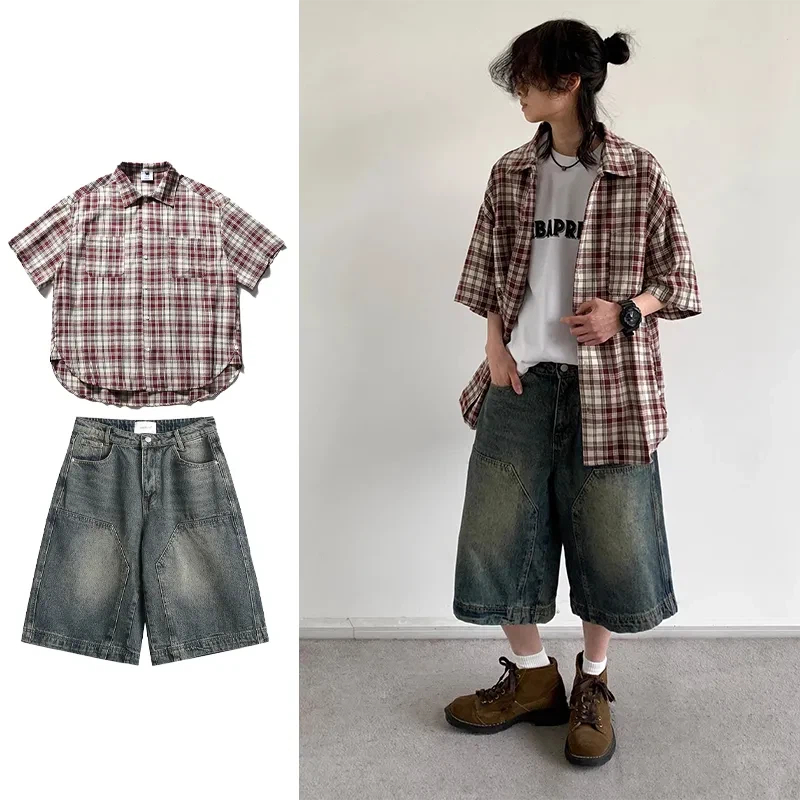 Denim Shorts Women - طقم ملابس كاجوال على الطراز الياباني