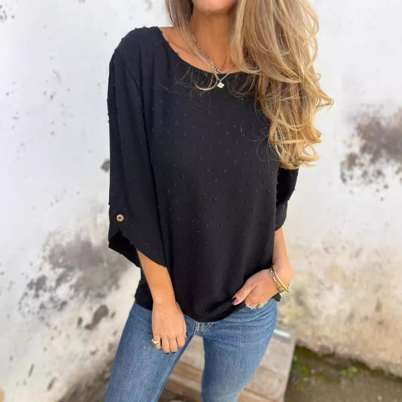 Women Fashion Wear - بلوزة نسائية من الشيفون بتصميم النقاط