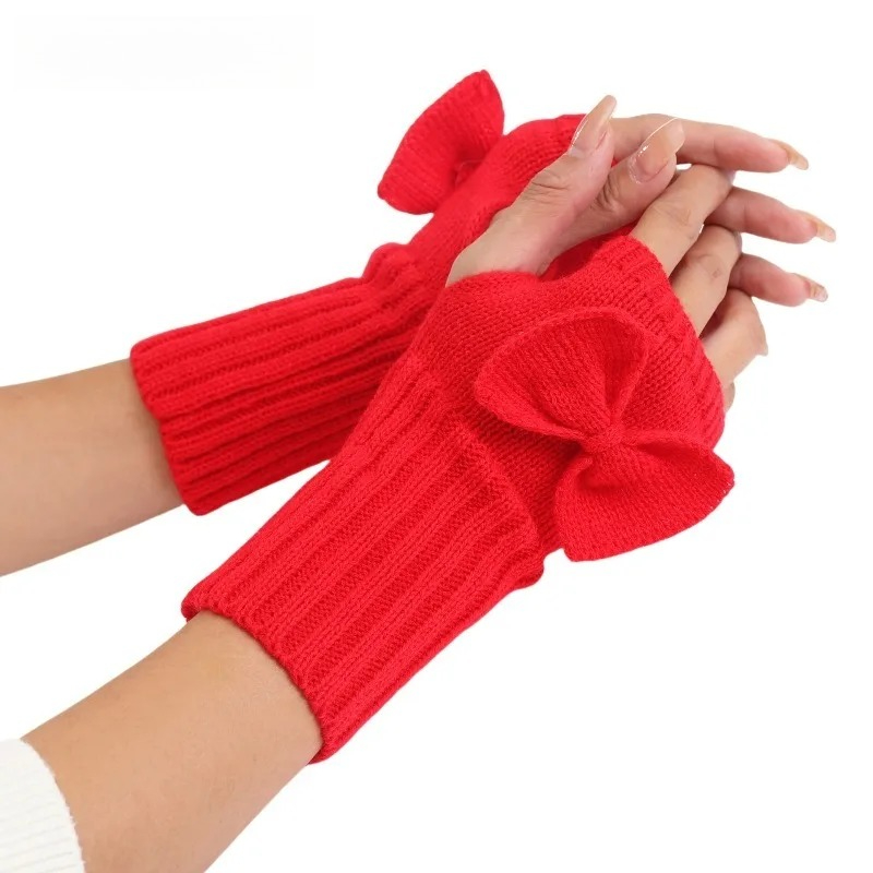 Women Fashion Gloves - قفازات محبوكة بدون أصابع - دافئة