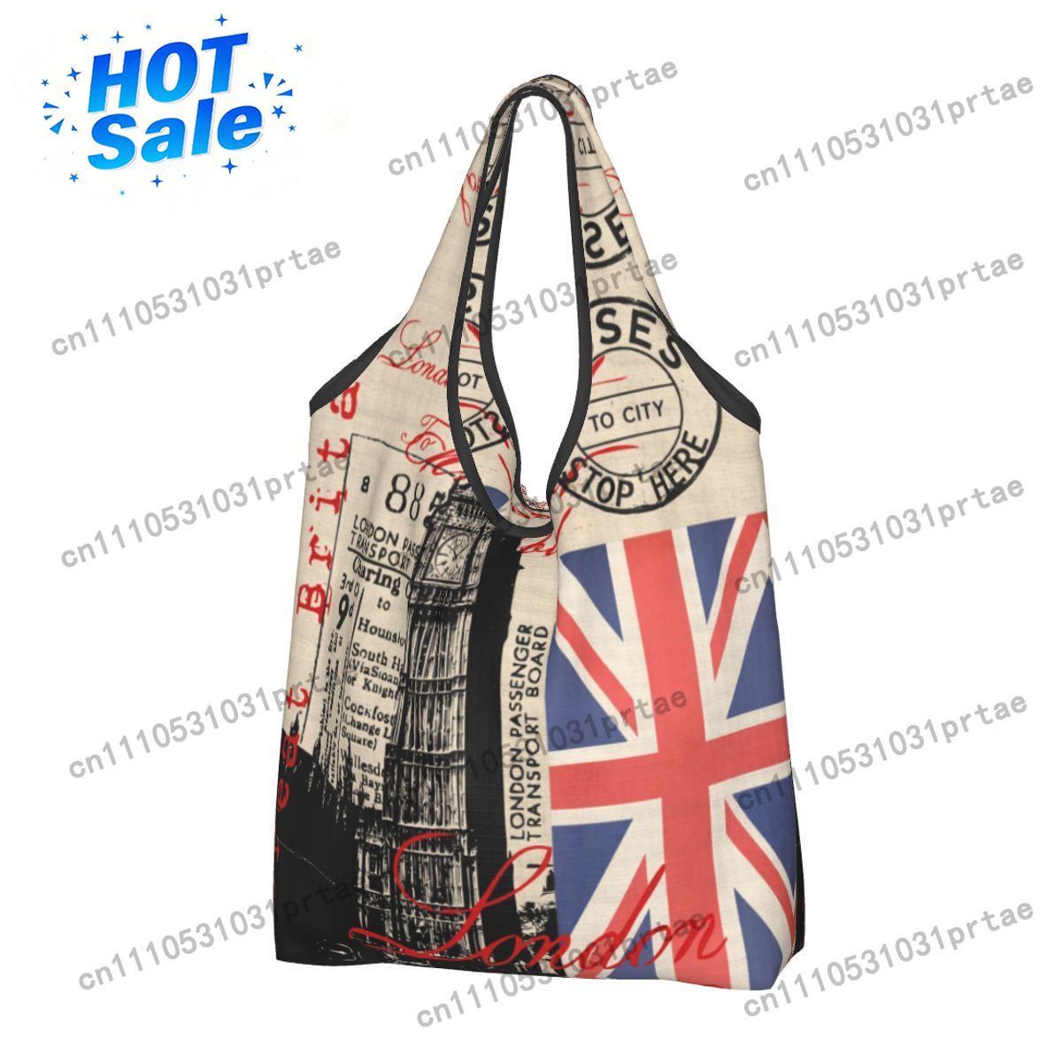 Women'S Fashion London - حقيبة تسوق مخصصة بتصميم لندني عتيق،
