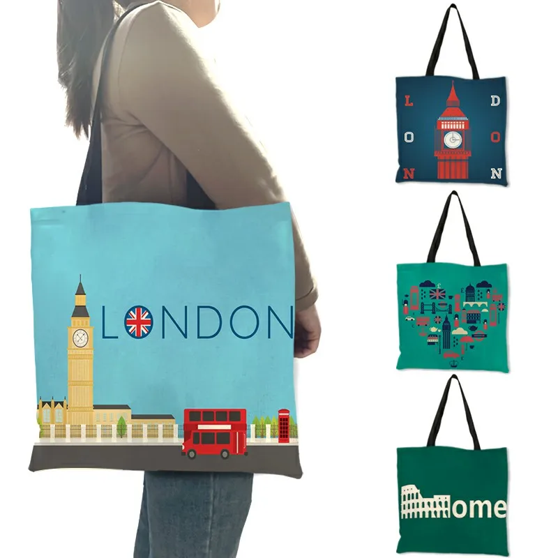 Women'S Fashion London - عالية الجودة الكتان حقيبة كتف لندن