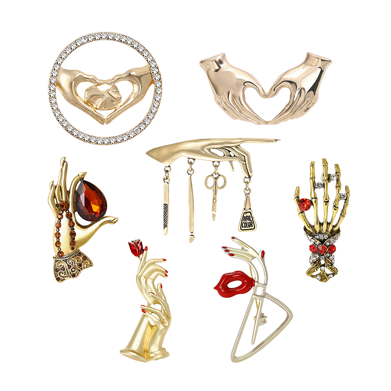 Women Fashion Pose - دبابيس بروش على شكل قلب متقاطع