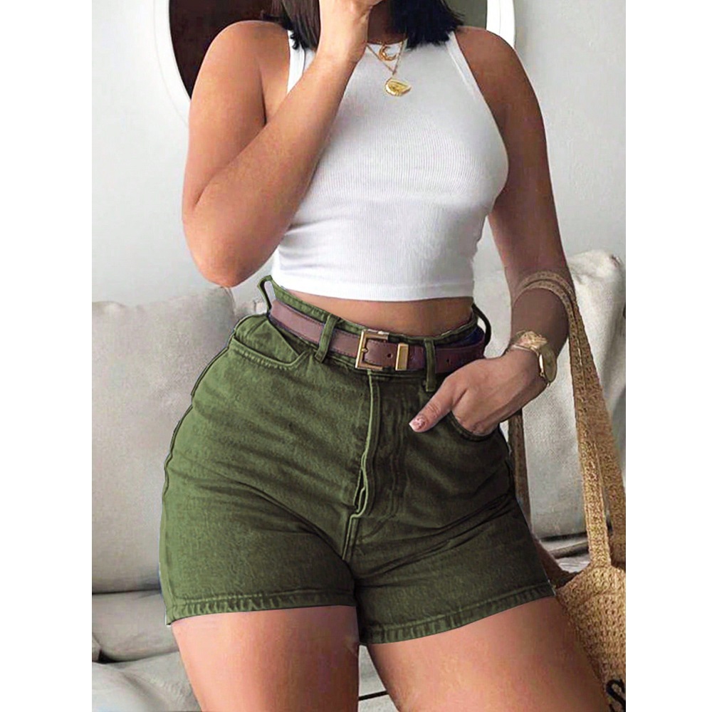 شورت جينز نسائي صيفي بخصر مرتف - مراجعة Denim Shorts Women وسعره