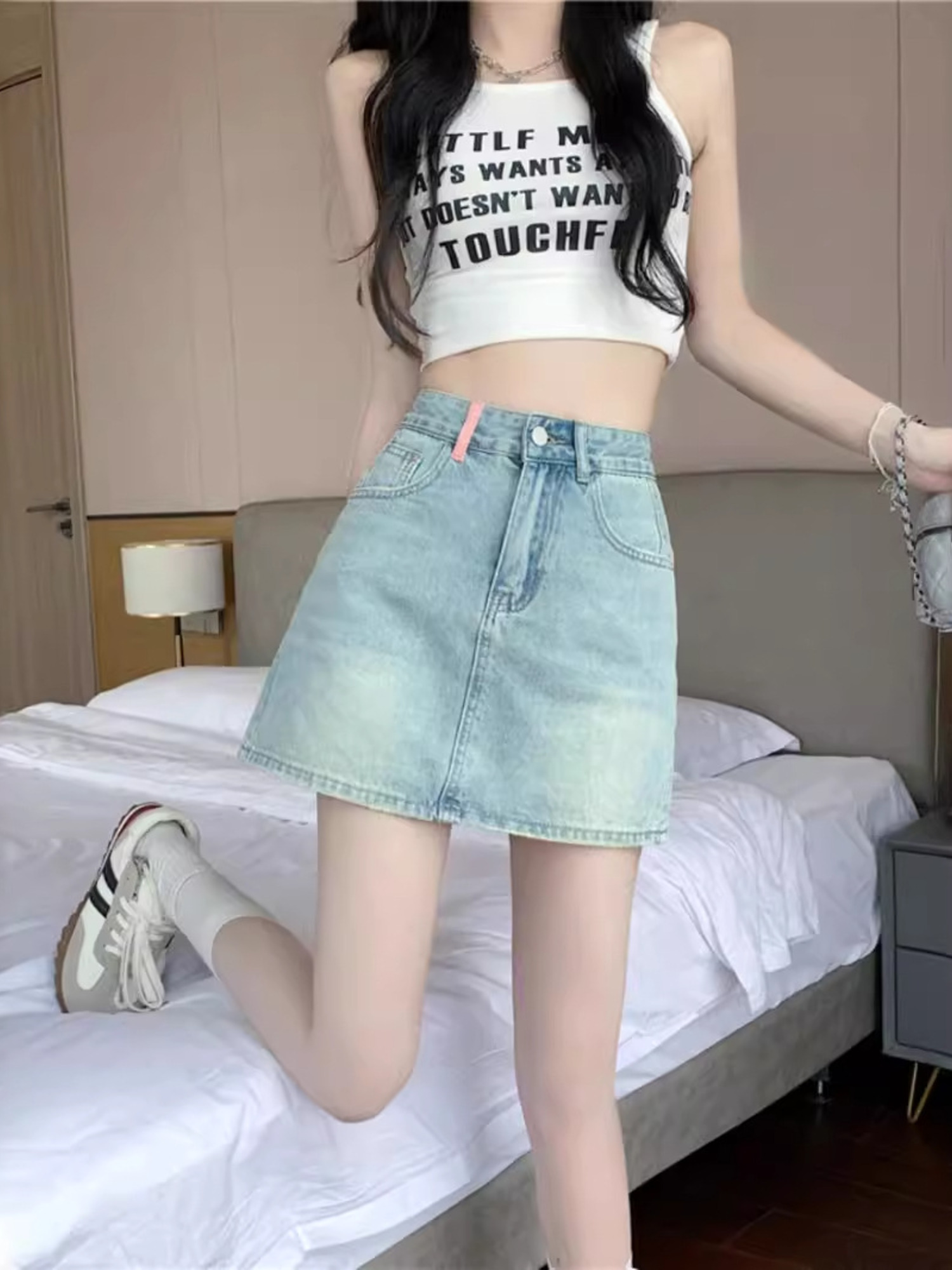 تنورة قصيرة نسائية من الدنيم ا - مراجعة Denim Shorts Women وسعره