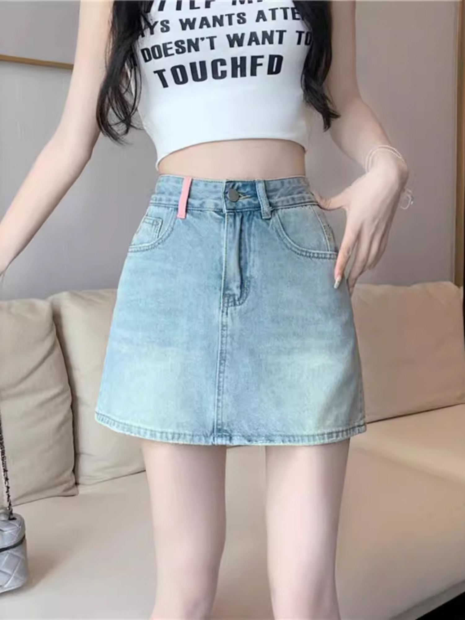 تنورة قصيرة نسائية من الدنيم ا - مراجعة Denim Shorts Women وسعره
