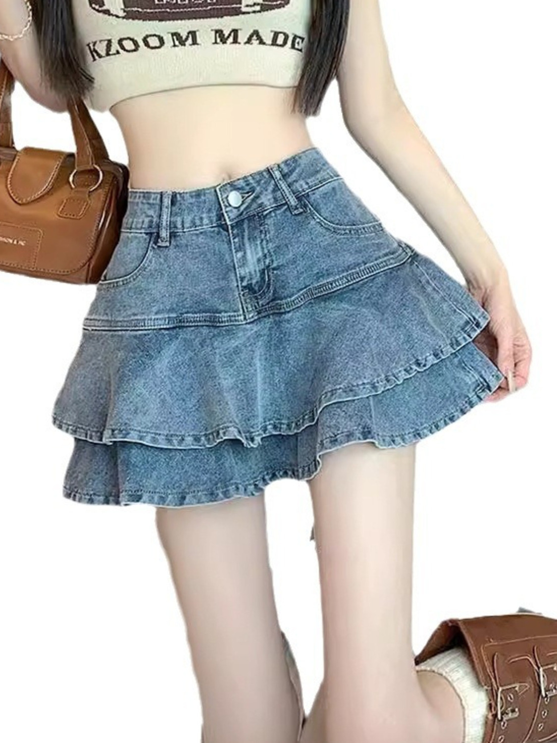 تنورة نسائية من الدنيم المغسول - مراجعة Denim Shorts Women وسعره