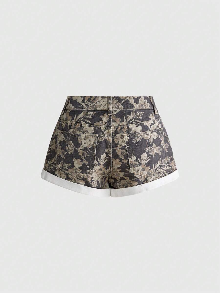شورت جينز نسائي بطباعة زهور وخ - مراجعة Denim Shorts Women وسعره