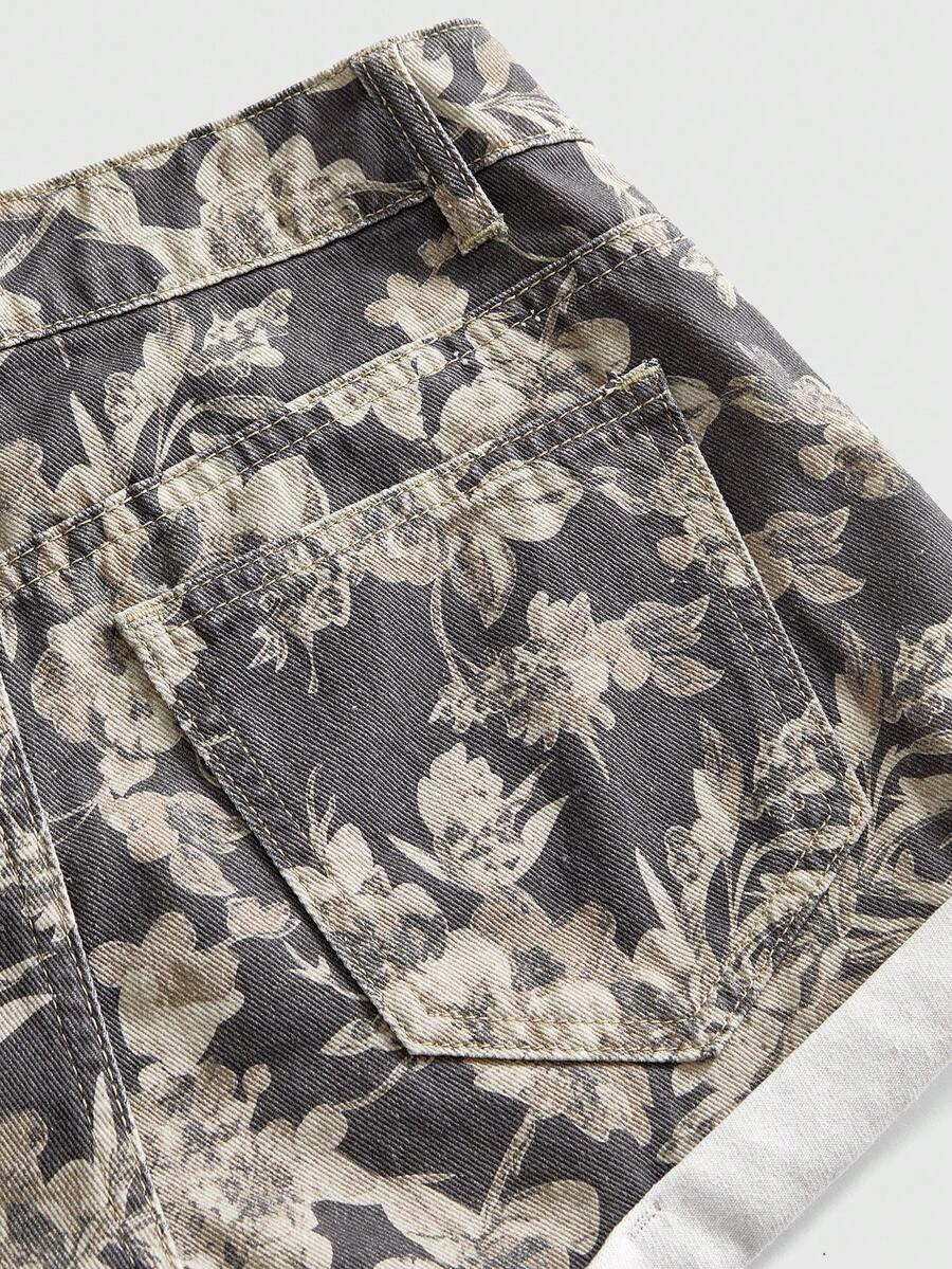 شورت جينز نسائي بطباعة زهور وخ - مراجعة Denim Shorts Women وسعره