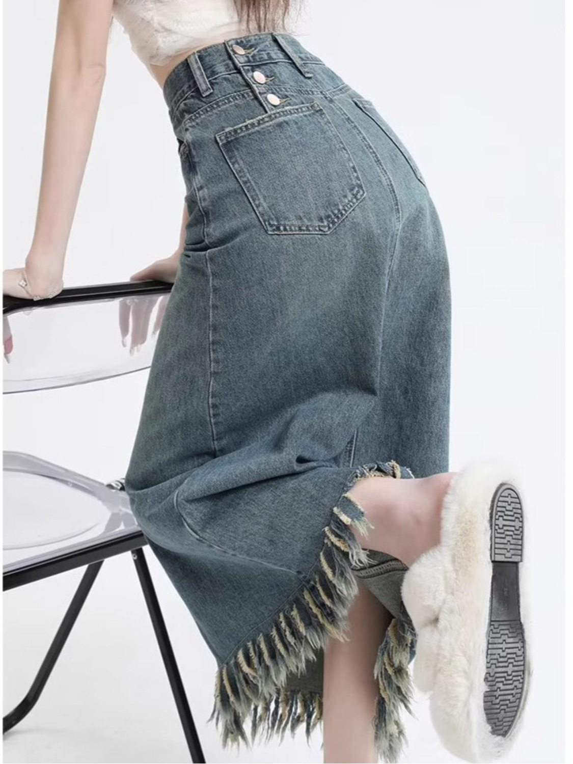 تنورة قصيرة نسائية عالية الخصر - مراجعة Denim Shorts Women وسعره