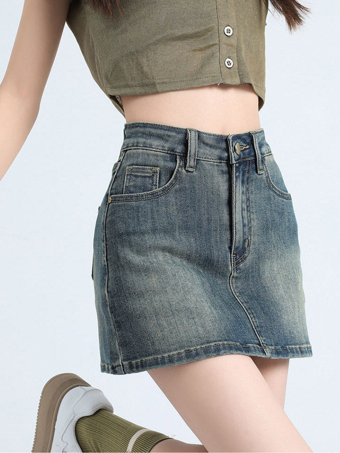 تنورة قصيرة نسائية من الدنيم ا - مراجعة Denim Shorts Women وسعره